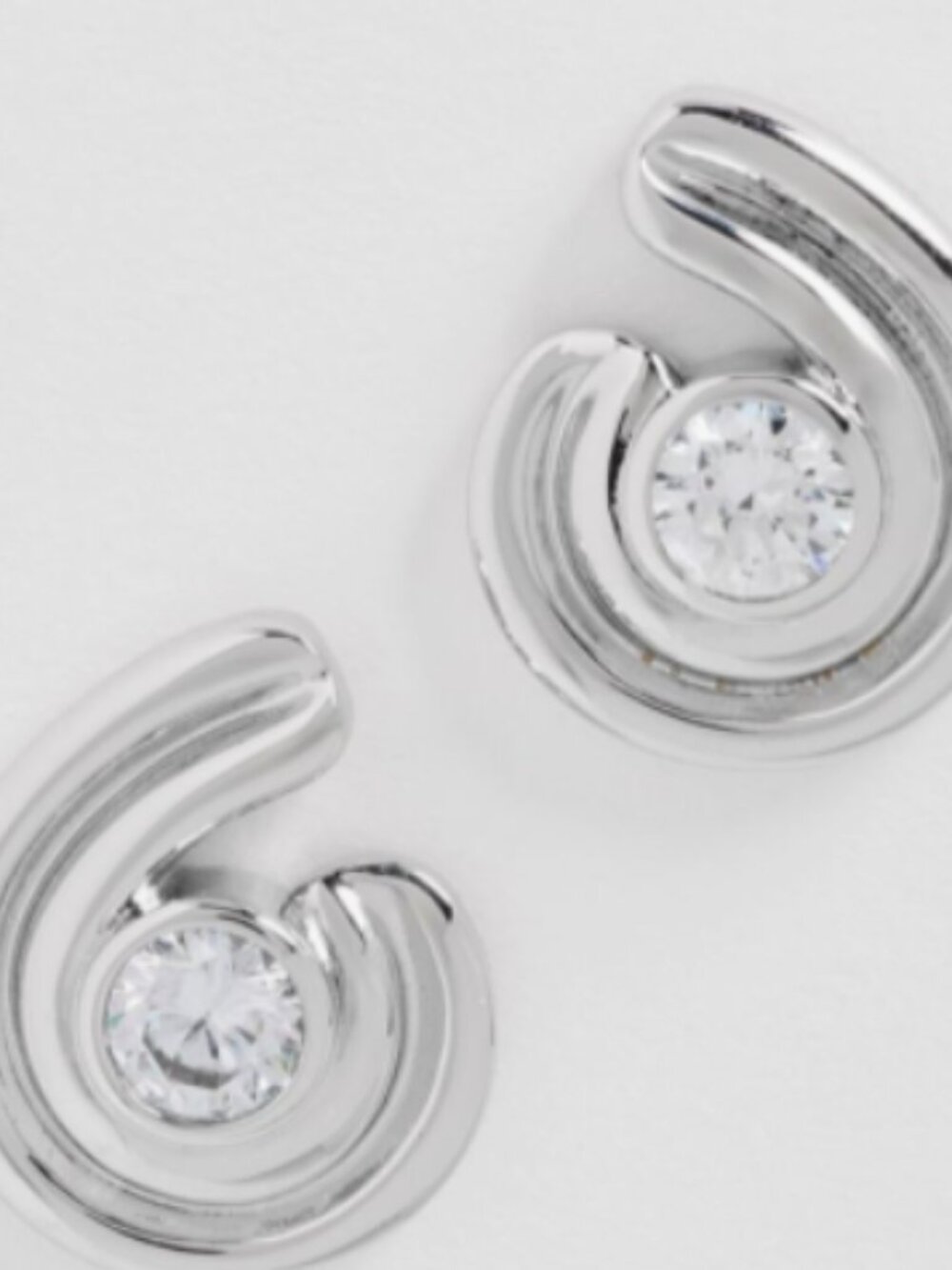 Wave Bezel Twist Studs - Silver | Luv aj